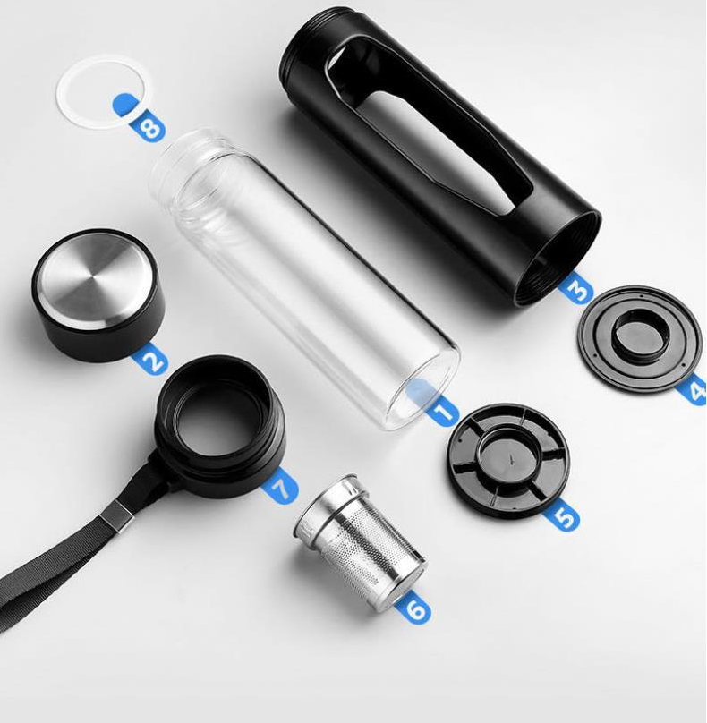Glass Water Bottle with Tea Infuser
