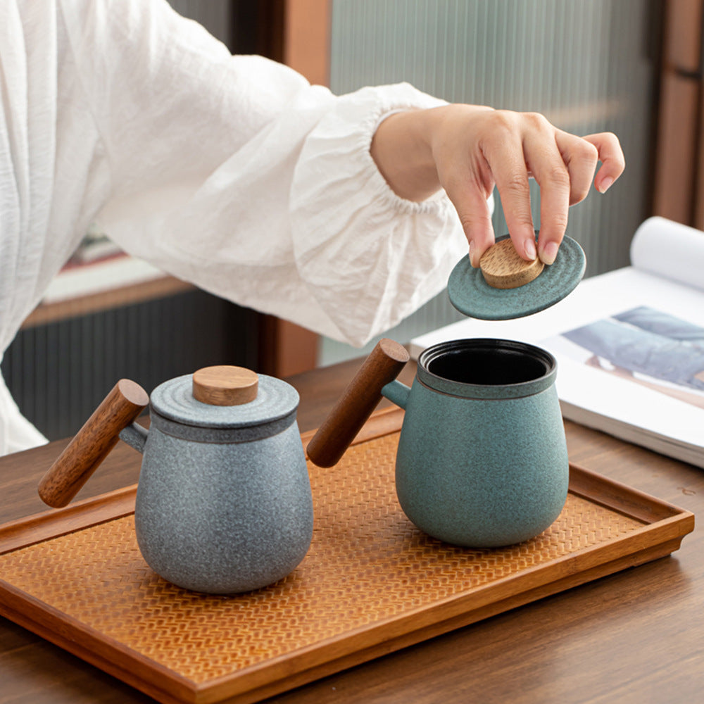 Bluestone Mug with Strainer and Lid