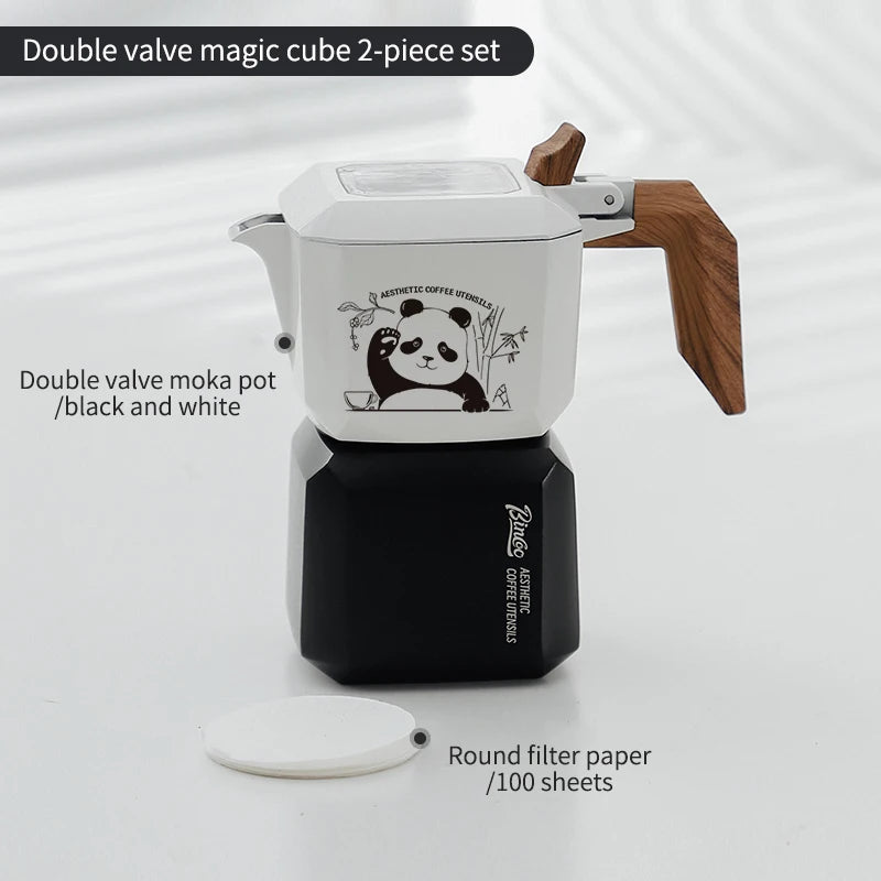 Cube Double Valve Moka Pot