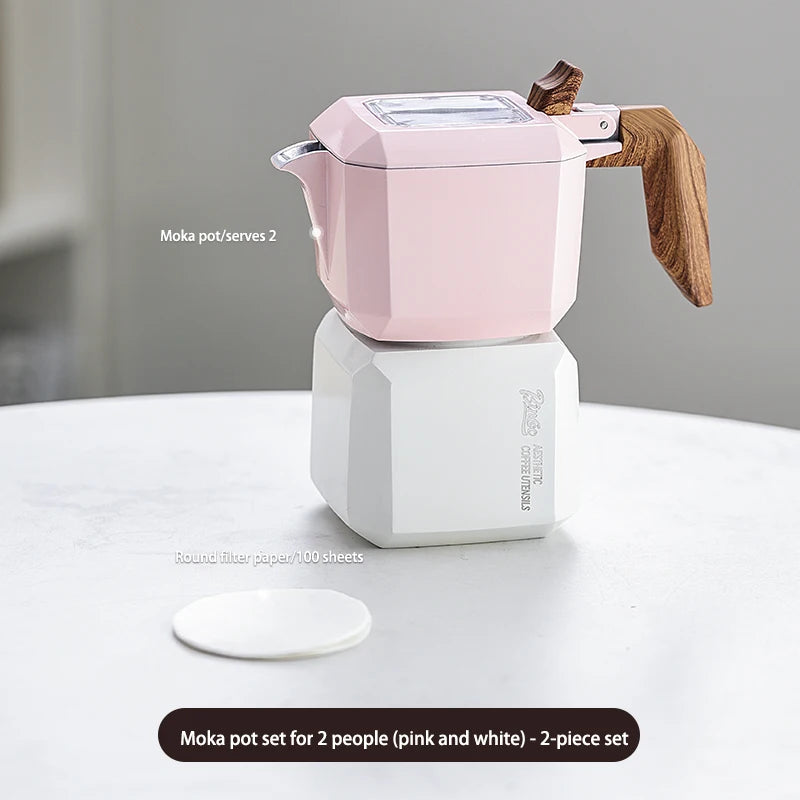 Cube Double Valve Moka Pot