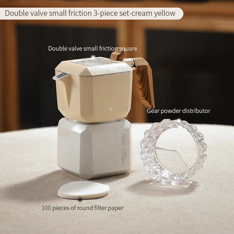 Cube Double Valve Moka Pot