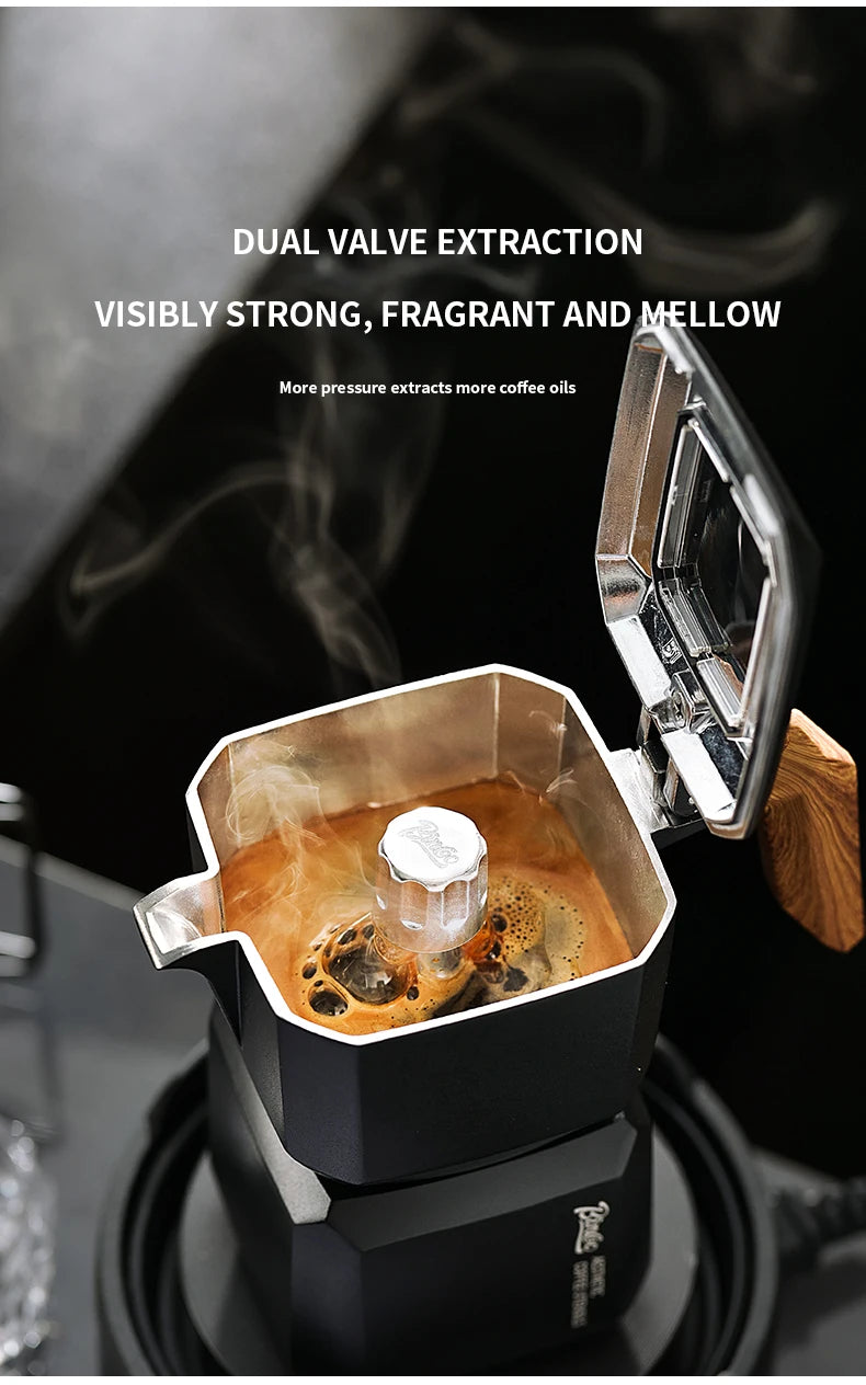 Cube Double Valve Moka Pot