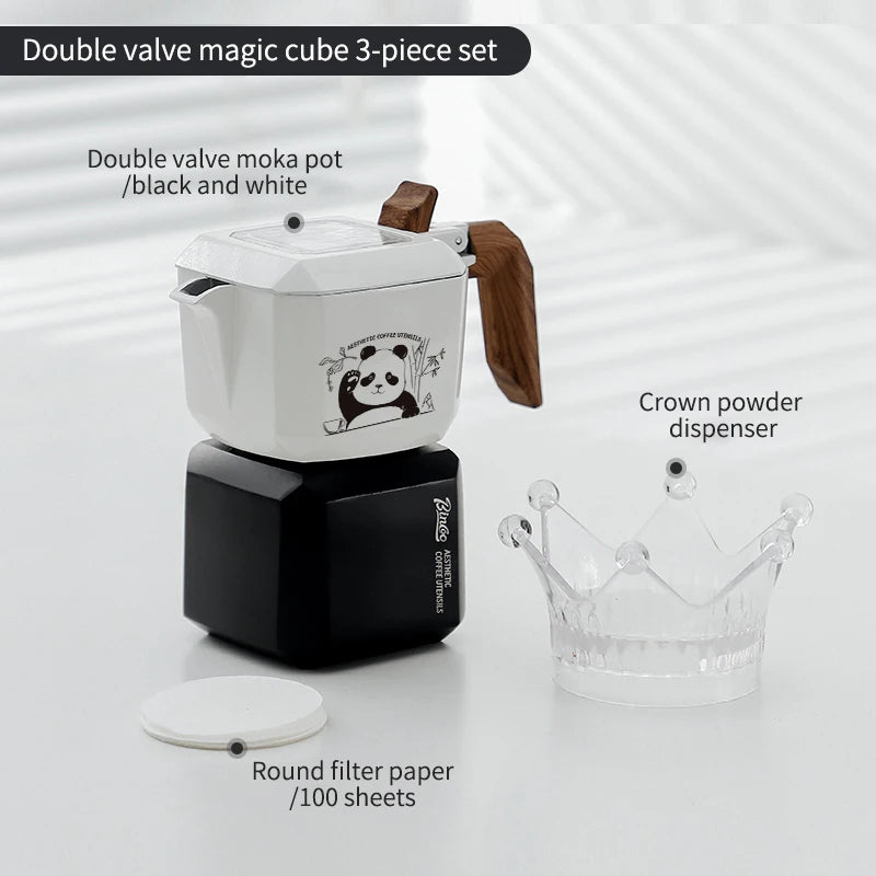 Cube Double Valve Moka Pot