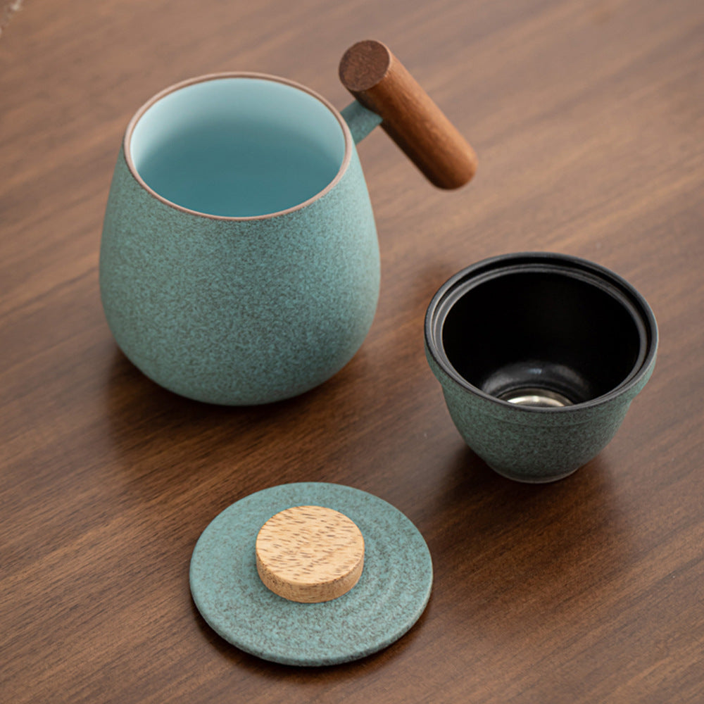 Bluestone Mug with Strainer and Lid