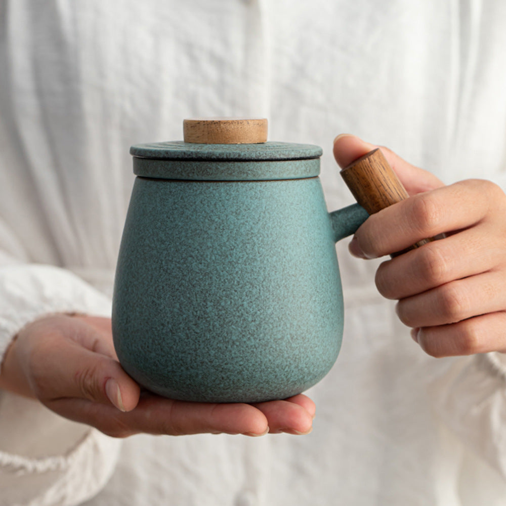 Bluestone Mug with Strainer and Lid