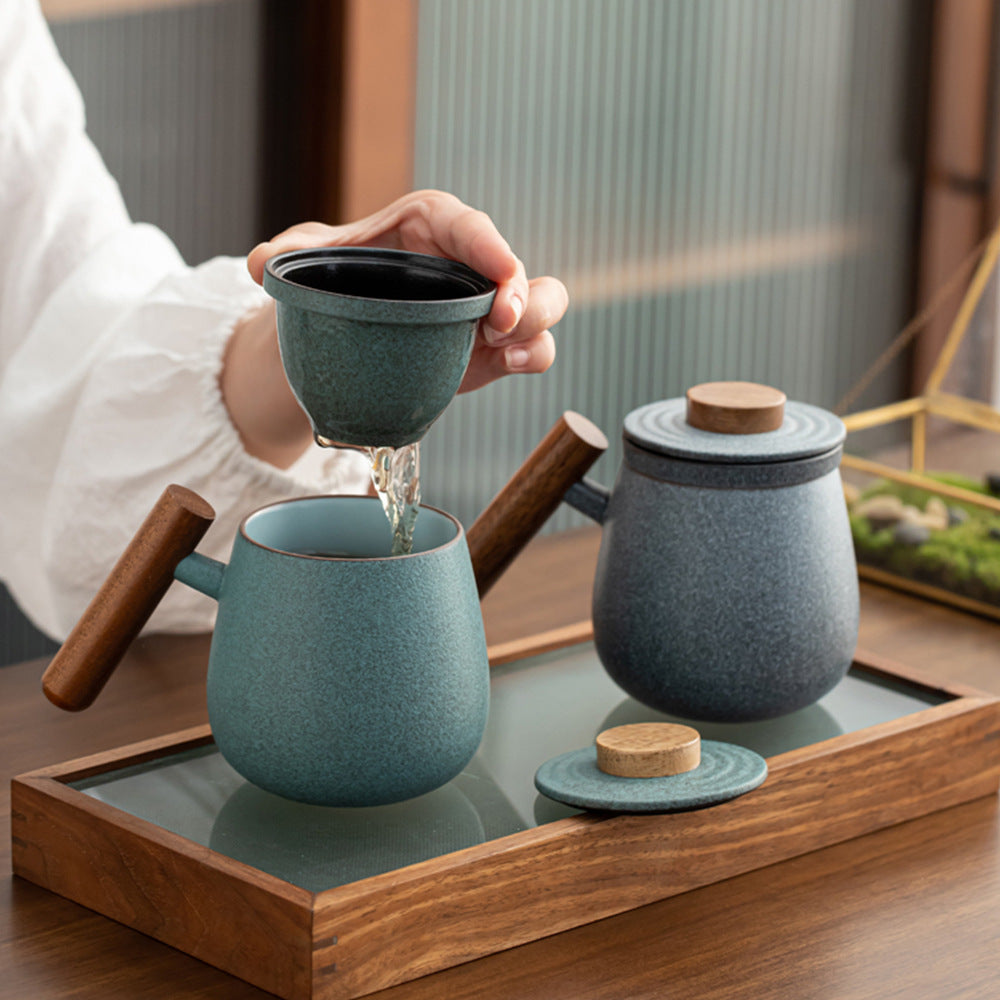 Bluestone Mug with Strainer and Lid