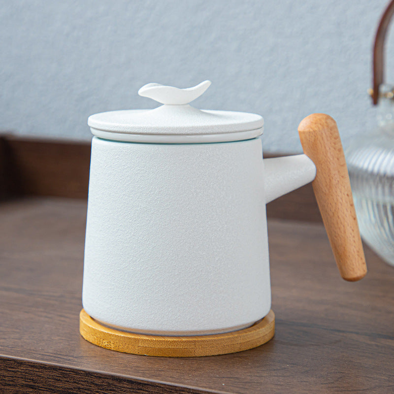 Ceramic Mug with Strainer and Lid